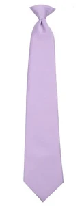 Boy's Solid Satin Lavender 14 inch Clip On Necktie School Weddings Formals -NWT - Picture 1 of 2