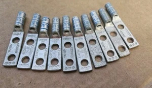 Burndy YAZV6C-2TC14E2 Two Hole Lug Compression Connector, 6 Awg, Length: 2.78" - Picture 1 of 4