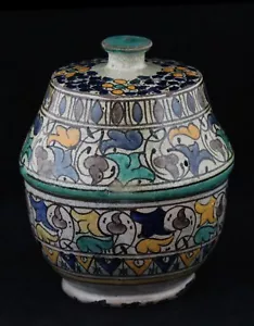 antique 18th C Jobbana, Moroccan ceramic Butter, Cheese pot or Harira Soup Bowl - Bild 1 von 6