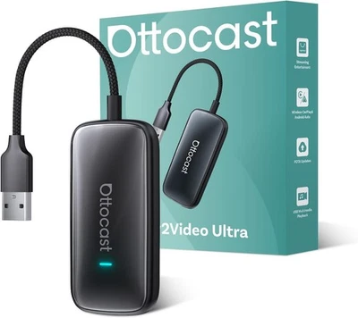 10-IN-1 OTTOCAST Play2Video Ultra AIBox Wireless CarPlay/Android Adapter Netflix - Image 1 of 4