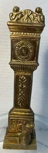 Old Vintage Brass Grandfather Clock With Cat, Kitten And Two Mice - Picture 1 of 6