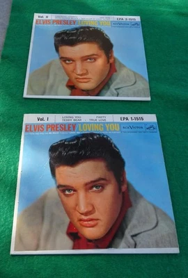 Rare 1957 45 RPM Set Elvis Presley Loving You Vol l & ll EPA 1-1515 2-1515 GREAT - Image 1 of 4