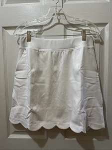 Sport Savvy Piqué Strick Skort mit gewelltem Saum - weiß - klein - NEU - A691476 - Bild 1 von 2