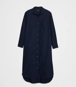 Neu Banana Republic Langarm Popeline Midi Baumwolle Shirtkleid Gr. XXL dunkelblau - Bild 1 von 17
