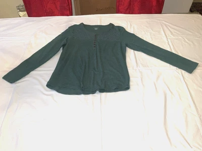 Vintage Northcrest Embroidered Textured Top Green  Womens Size L - Image 1 of 4
