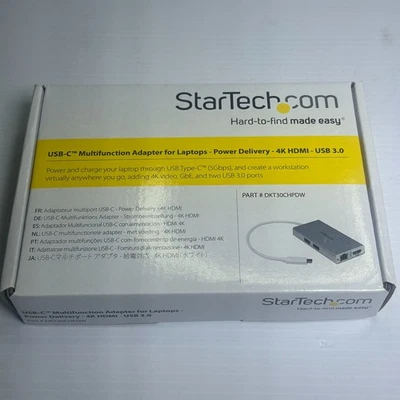 StarTech USB-C Multifunction Adapter For Laptops PD 4K HDMI USB 3.0 - DKT30CHPDW - Image 1 of 4