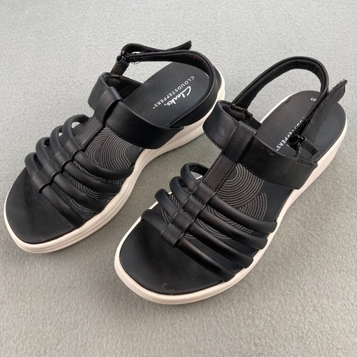CLARKS Cloudsteppers Breeze sandali mare donna 6 5 nero gancio e passante leggeri