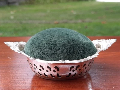 Cojín y cesta de trabajo abierto Gorham de plata de ley n.º 4780 Foto 1 de 4