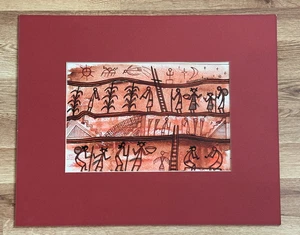 HONVANTEWA TERRANCE TALASWAIMA HOPI PINTURA ORIGINAL 1978 MATE 18,75" X 15,25" - Imagen 1 de 9