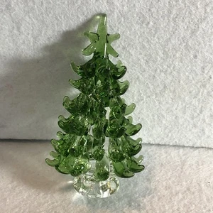 Miniatur mundgeblasenes Glas Bernstein Farbe Baum Skulptur / Neu - Bild 1 von 6