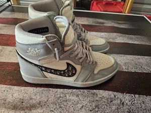 NEW Nike Air Jordan 1 High Dior Wolf Grey Sail CN8607-002 Men's Sz 10 - Picture 1 of 15