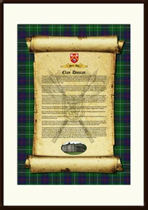 CLAN DUNCAN - Clangeschichte, Tartan, Wappen, Schloss & Motto MONTIERTE PRÄSENTATION - Bild 1 von 1