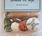 Novelty Sports / Craft Buttons / Dress It Up / Baseball ~ Golf ~ Basketball