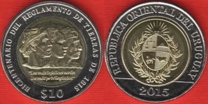 Uruguay 10 pesos 2015 "Land Regulation" BiMetallic UNC - Picture 1 of 1