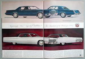 Pubblicità originale 2 pagine stampa a colori Cadillac Fleetwood Eldorado & Sedan de Ville 1967 - Foto 1 di 1
