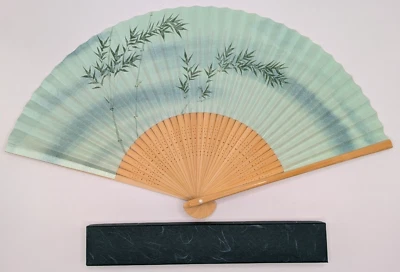 Ventilador plegable de mano japonés papel Sensu Washi bambú Foto 1 de 4