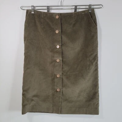 Falda midi mediana de pana Wale talla XL totalmente forrada bolsillos abotonados hecha a mano Foto 1 de 4