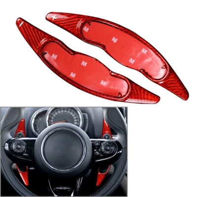 Paleta de cambio de volante de fibra de carbono para BMW Mini Cooper F54 F55 F56 F57 rojo Foto 1 de 4