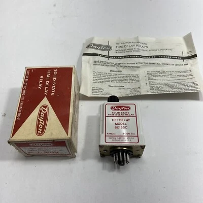 Dayton Time Delay Relay Off Delay 6X155C 3-300 segundos nuevo con caja Foto 1 de 4