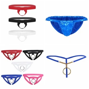 Herren Jock Strap Slips glänzend Tanga G-String Bikini offener Schritt Dessous Unterwäsche - Bild 1 von 85