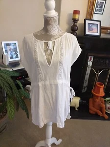 Abercrombie Fitch Tunic Top Small White Gauze XS - Picture 1 of 5