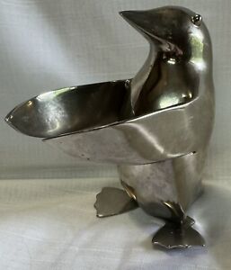 New ListingRestoration Hardware Heavy Silver Metal Penguin Figure/Sculpture/India
