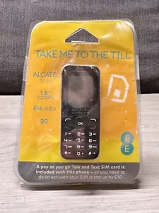 TELEFONO CELLULARE VINTAGE ALCATEL 10.16 PAY AS YOU GO EE 2G RADIO FM CONFEZIONE SIGILLATA NUOVO - Foto 1 di 8