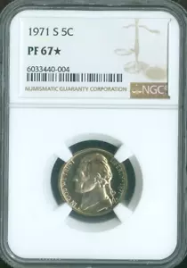 1971 S Jefferson Nickel NGC PF67 STAR Quality - Picture 1 of 2
