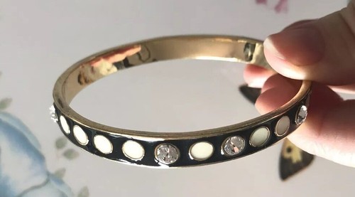 Bracciale Kate Spade Spotlight nero crema oro cristalli a pois carino!