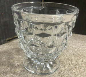Vintage American Fostoria Glass Round Goblet Pressed Glass Cup Vase Bowl 3 3/4” - Picture 1 of 7
