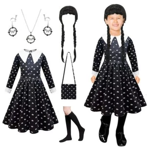 Costume de mercredi pour enfant - 6 pièces - Costume de Wendnesday pour fille... - Foto 1 di 7