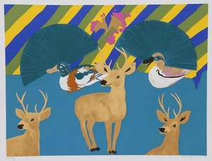 Hunt Slonem, Three Deer, Screenprint, signed and numbered in pencil - Picture 1 of 5