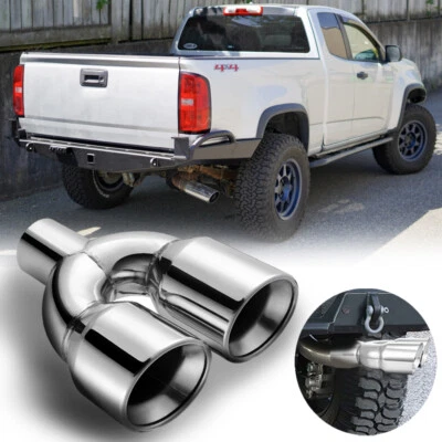 Exhaust Tip Muffler 2.5" In 3.5" Double Outlet Stainless For GMC Canyon Pickup - Image 1 of 4