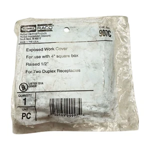 Hubbell Raco 907C Exposed Work Cover, Raised 1/2" for Two Duplex Receptacle - Picture 1 of 5