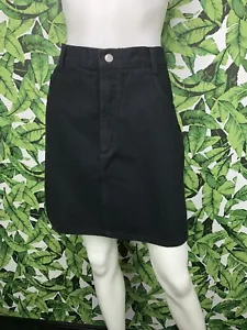 Vintage 90s Y2K Bongo Mini Skirt Women's Plus Size 18W Black Denim Logo Patch - Picture 1 of 6