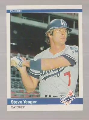 1984 Fleer Steve Yeager Los Angeles Dodgers #117 Near Mint or Better - Image 1 of 2