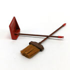 1:12 dollhouse miniature red metal long handles broom and dust pan set !GJ re