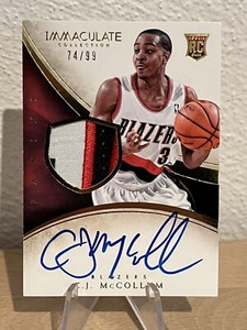 2013-14 Panini Immaculate CJ McCollum Patch Auto Rc RPA /99