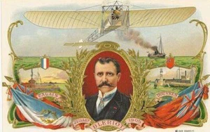 Bleriot 1920's original cigar box label First aviator to fly English channel - Picture 1 of 1