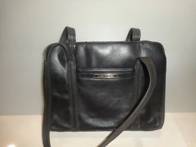 BOLSO DE HOMBRO HUSH PUPPIES MUJER CUERO GENUINO NEGRO 9 X 12"" Foto 1 de 4