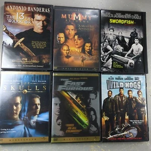 Lot Of 6 Action Movies DVDs 13th Warrior Skulls Swordfish Mummy Returns Wild Hog - Picture 1 of 4