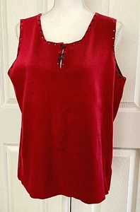 MARISA CHRISTINA Damen 1X Seidenmischung Rippstrick Top verzierte Metallnieten +  - Bild 1 von 11