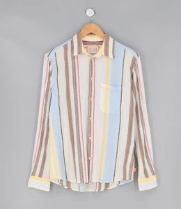 Camisa SCOTCH & SODA Para Hombre Voile Arrugado Rayas Abotonada Multicolor Talla S - Imagen 1 de 9