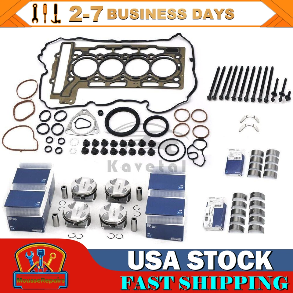 N12 N16 1.6T Engine Pistons Gaskets Bearing Kit CR 11:1 For Mini Cooper R55 R56 - Image 1 of 4