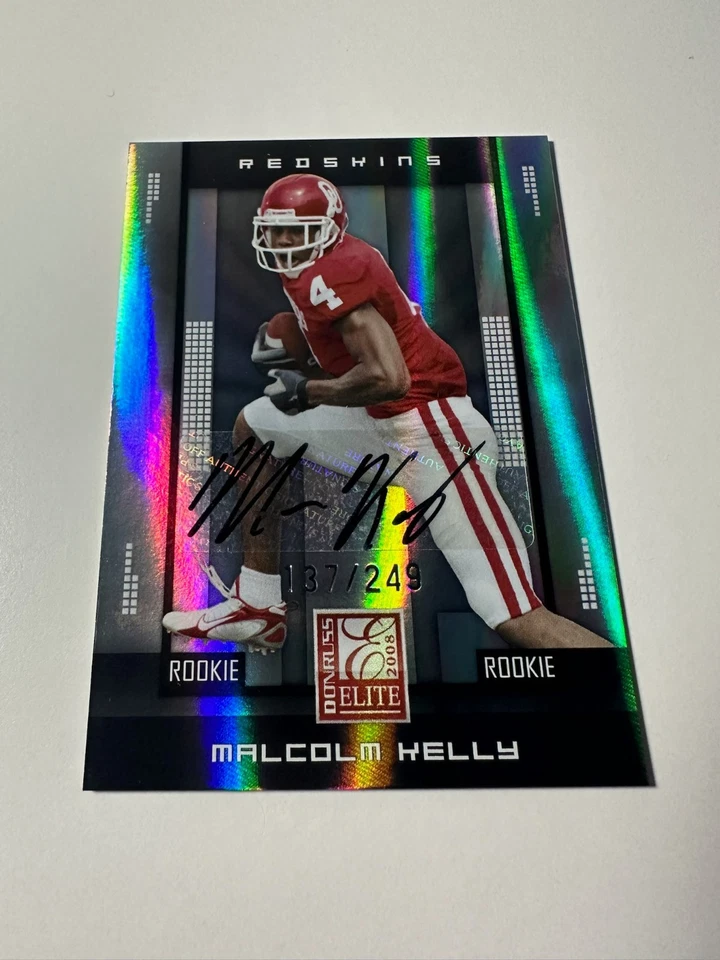 2008 Donruss Elite Rookie Malcolm Kelly Silver Auto /249 RC #149 Redskins - Image 1 of 2