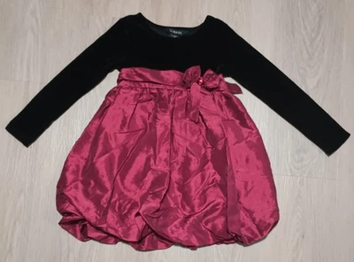 GEORGE Niña Negro Terciopelo Rojo Burbuja Vacaciones Navidad Festivo Fiesta Vestido 6 Foto 1 de 4