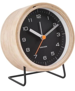 Karlsson 'Innate' Silent Alarm Clock - Wood & Black - Sweeping - Table & Bedside - Picture 1 of 5