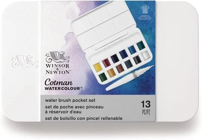 Winsor & Newton Cotman акварель воды щетка карман комплект 13 шт ~ новый ~ - Изображение 1 из 2