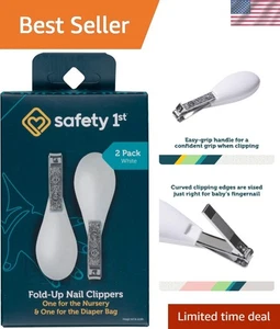 Baby Nagelknipser Set 2 Stück - faltbar, gebogene Klingen & sicher für kleine Finger - Bild 1 von 9