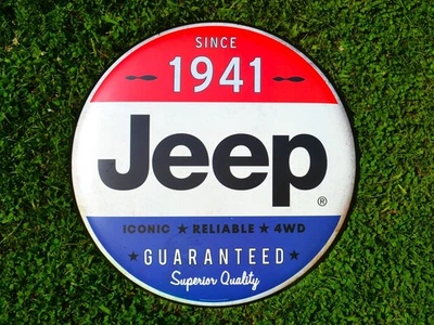 JEEP American Legend Since 1941 Domed Button Tin Metal Sign - Wrangler - Rubicon - Image 1 of 4